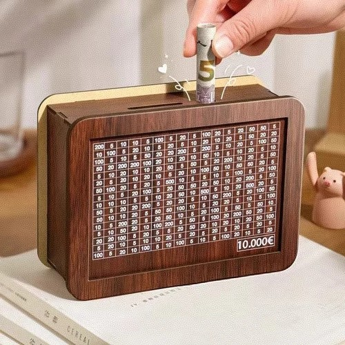 10000 euro money box - euro, wooden