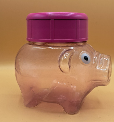 Transparent pig coin counting - pig,